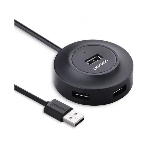 USB HUB UGREEN, USB 2.0 A, 4-portni, crni, 1m-1