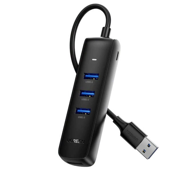 USB HUB UGREEN, USB 3.0 A, 4-portni, crni, 0.25m-6