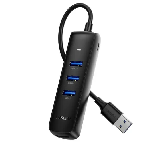 USB HUB UGREEN, USB 3.0 A, 4-portni, crni, 0.25m-1