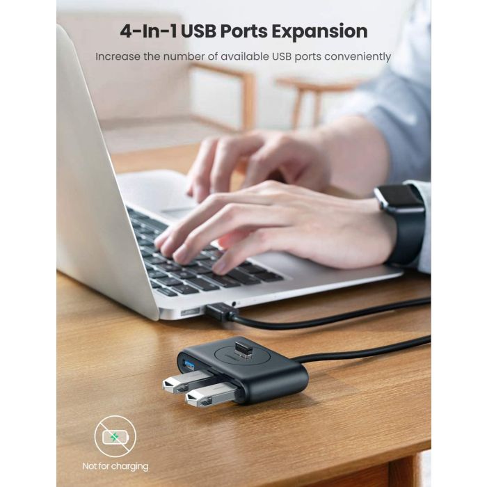 USB HUB UGREEN, USB 3.0 A, 4-portni, crni, 1m-12