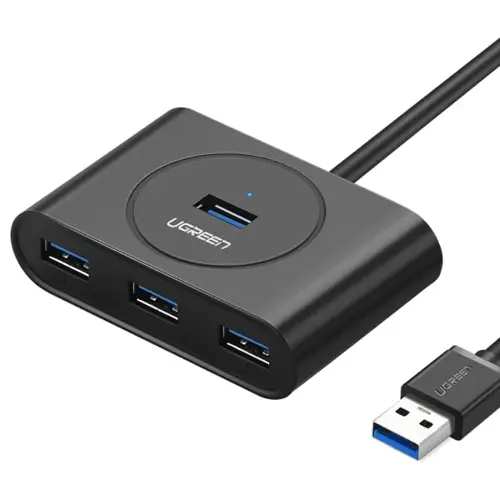 USB HUB UGREEN, USB 3.0 A, 4-portni, crni, 1m-0