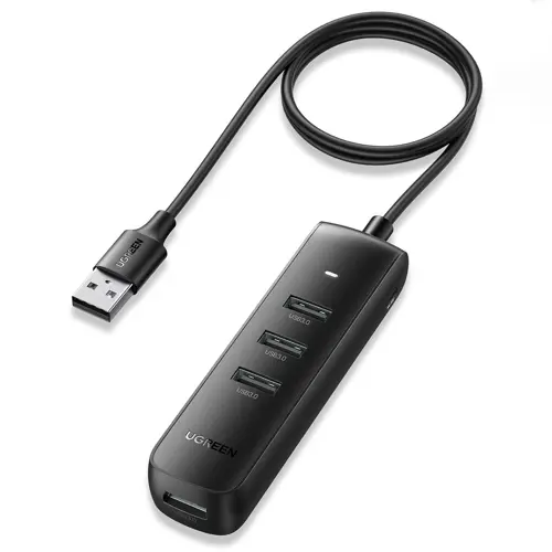 USB HUB UGREEN, USB 3.0 A, 4-portni, crni, 1m-0