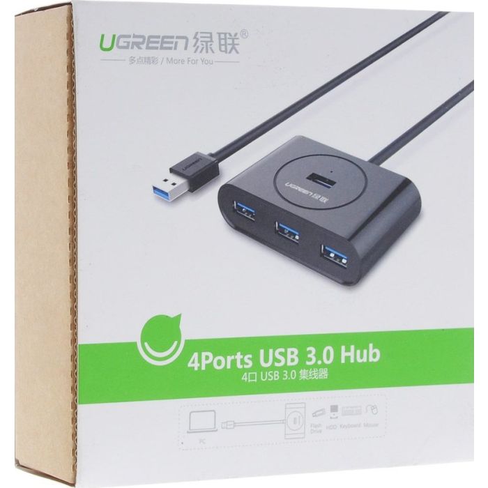 USB HUB UGREEN, USB 3.0 A, 4-portni, crni, 50cm-13