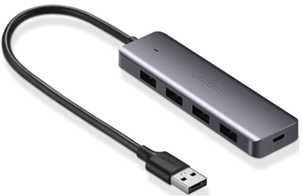 USB HUB UGREEN, USB 3.0 A, 4-portni, micro USB, sivi-3