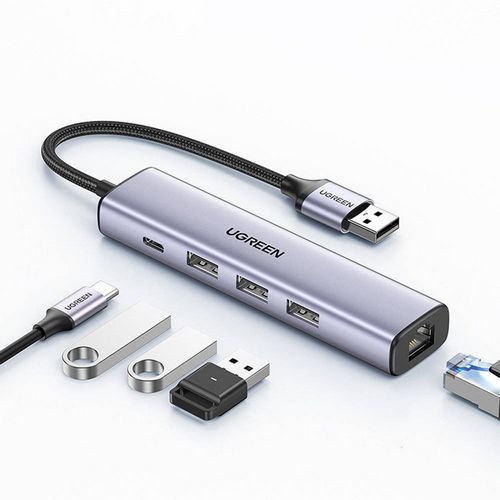 USB HUB UGREEN, USB 3.0 na Gigabit + 3xUSB 3.0 sa USB-C Power Port USB 3.0, 1000Mbps-8