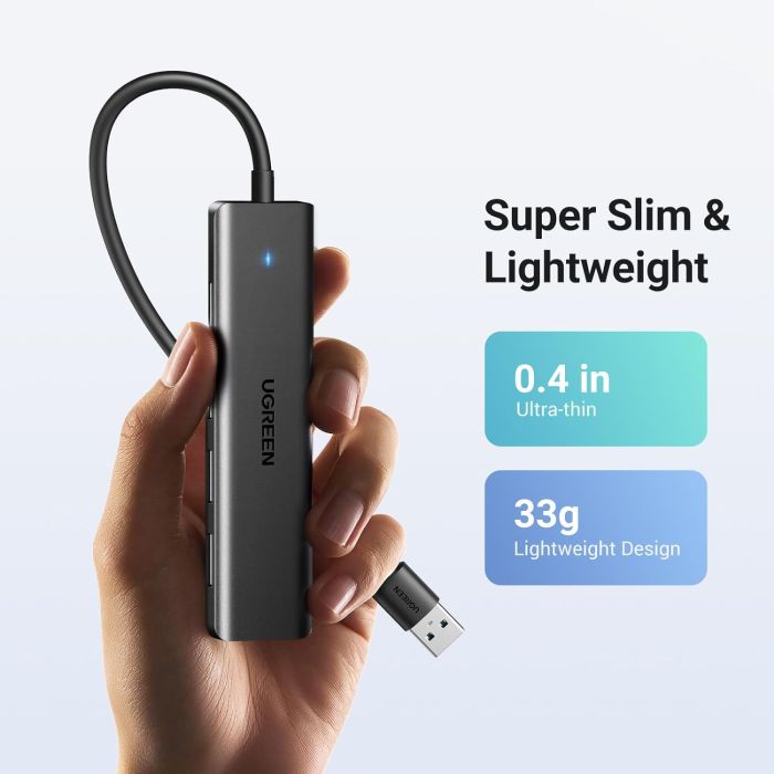 USB HUB UGREEN, USB-A, 4-portni USB 3.0, sivi-7