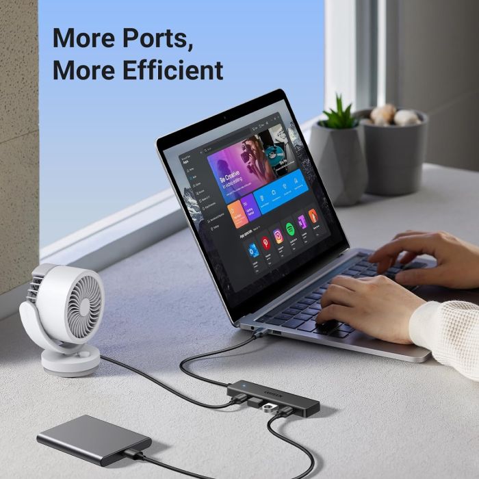 USB HUB UGREEN, USB-A, 4-portni USB 3.0, sivi-10