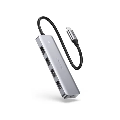 USB HUB UGREEN, USB-C 3.0, 4-portni, kon. za napajanje, sivi-1