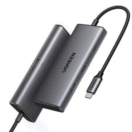 USB HUB UGREEN, USB-C na 2x USB-A 3.2, USB-C, HDMI 4K@30Hz, čitać kartica SD/TF, Power Delivery, sivi-2