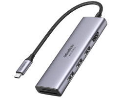 UGREEN USB Hub, USB-C na 3x USB 3.0 A, HDMI 4K 60Hz, SD/TF
