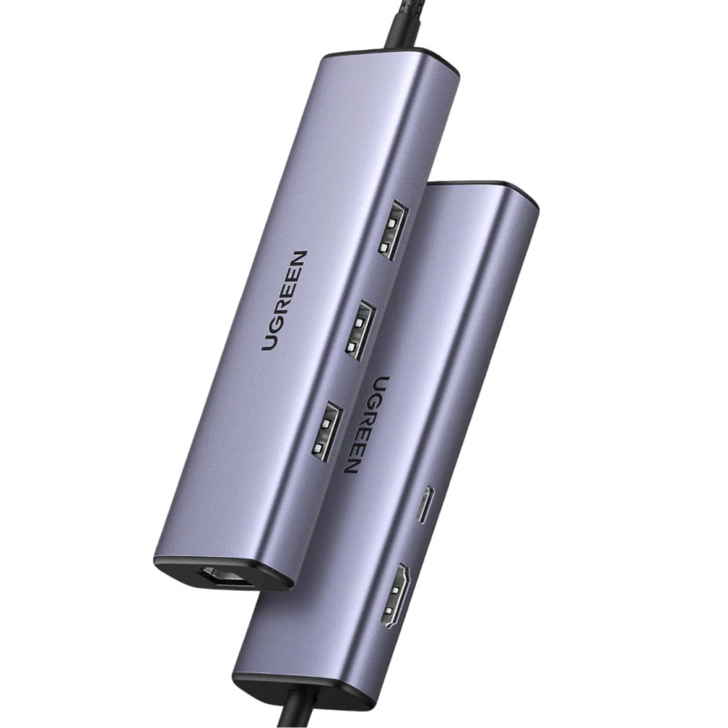 USB HUB UGREEN, USB-C na 3xUSB 3.0 A, HDMI, RJ45, PD-20
