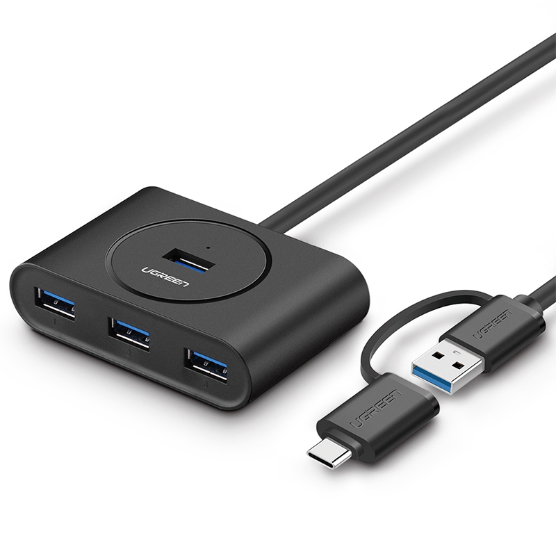 USB HUB UGREEN, USB-C/USB 2.0 A, 4-portni, crni, 1m-7