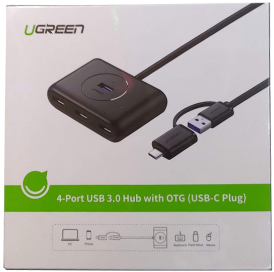USB HUB UGREEN, USB-C/USB 2.0 A, 4-portni, crni, 1m-10