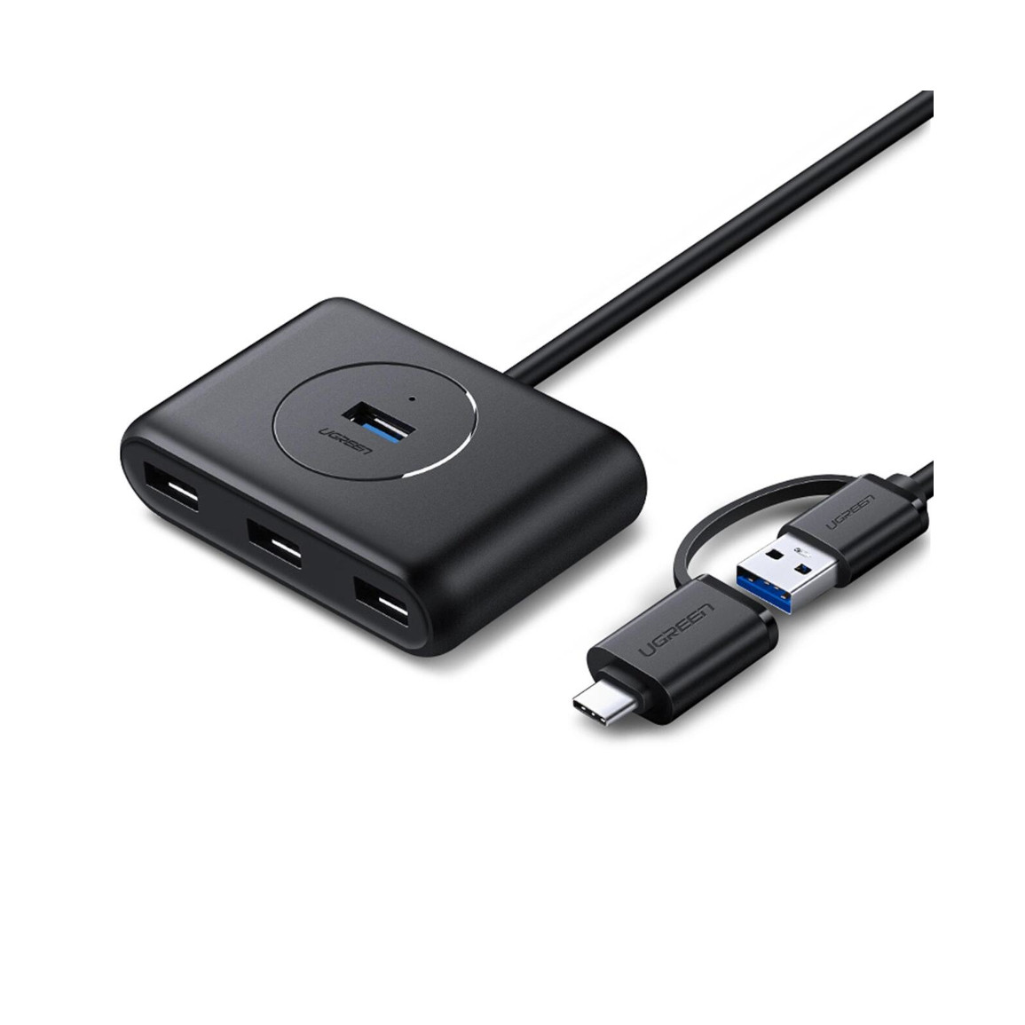 USB HUB UGREEN, USB-C/USB 2.0 A, 4-portni, crni, 1m-6
