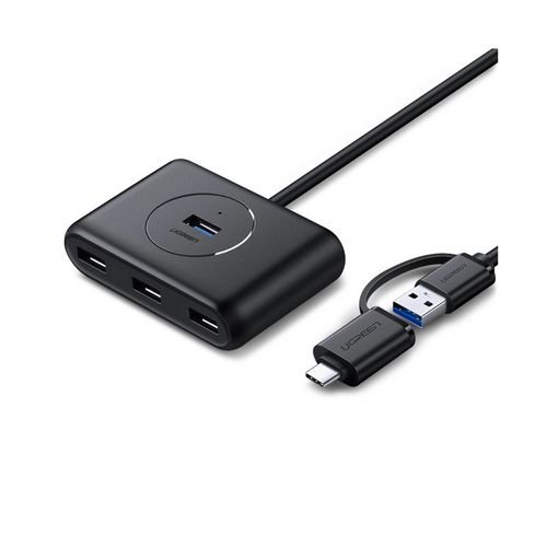 USB HUB UGREEN, USB-C/USB 2.0 A, 4-portni, crni, 1m-2