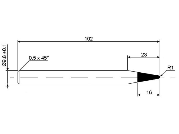 Vrh za lemilo, dimenzija 9,8x102mm, Velleman-6