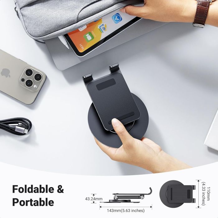 Držač za smartphone UGREEN, stolni, metalni, sivi-13