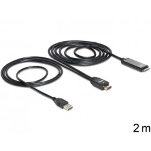 Kabel DELOCK, HDMI M IPad 30 pin M + USB-A M 2m 83280