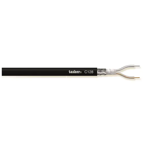 Kabel TASKER C128, mikrofonski, 2x0.35, OFC, crni