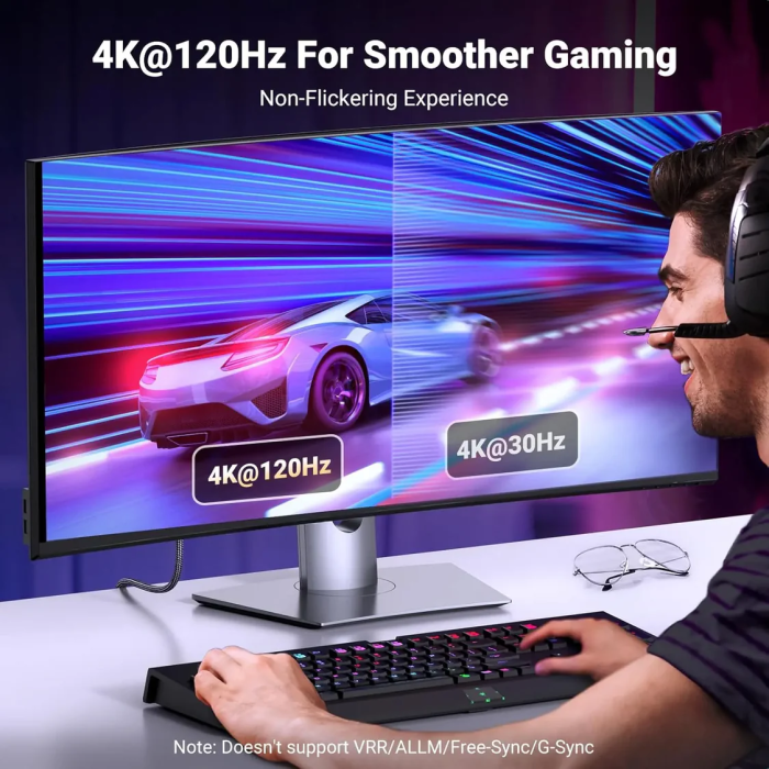 Kabel UGREEN, Displayport (M) na HDMI (M), 2m, 8K@60Hz/4K@240Hz/120Hz, crni-11