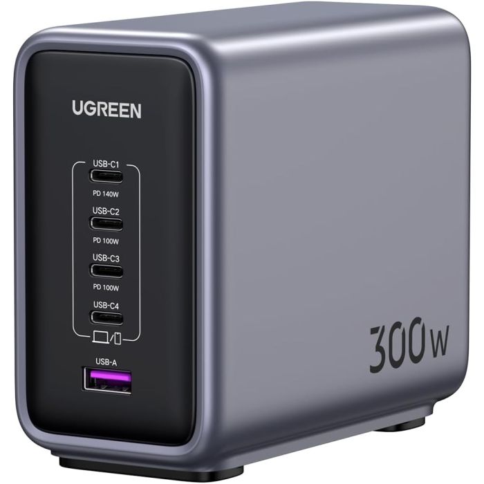 Kućni punjač UGREEN Nexode, 300W, 5x USB-C PD, GaN, sivi-17