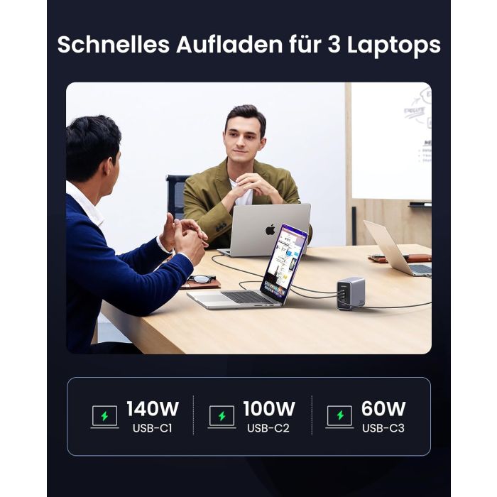Kućni punjač UGREEN Nexode, 300W, 5x USB-C PD, GaN, sivi-13