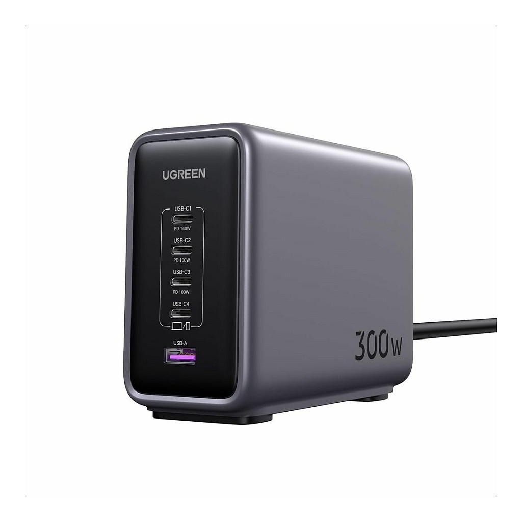 Kućni punjač UGREEN Nexode, 300W, 5x USB-C PD, GaN, sivi-29