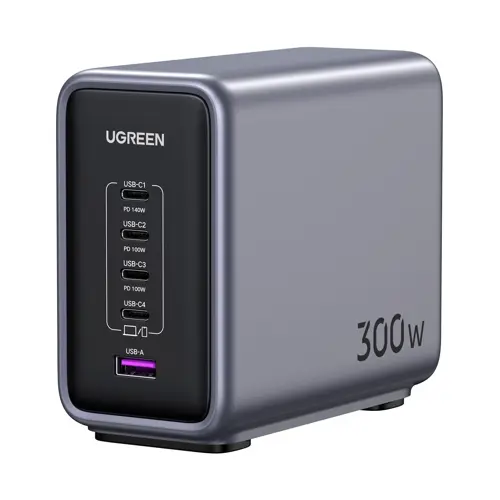 Kućni punjač UGREEN Nexode, 300W, 5x USB-C PD, GaN, sivi-0