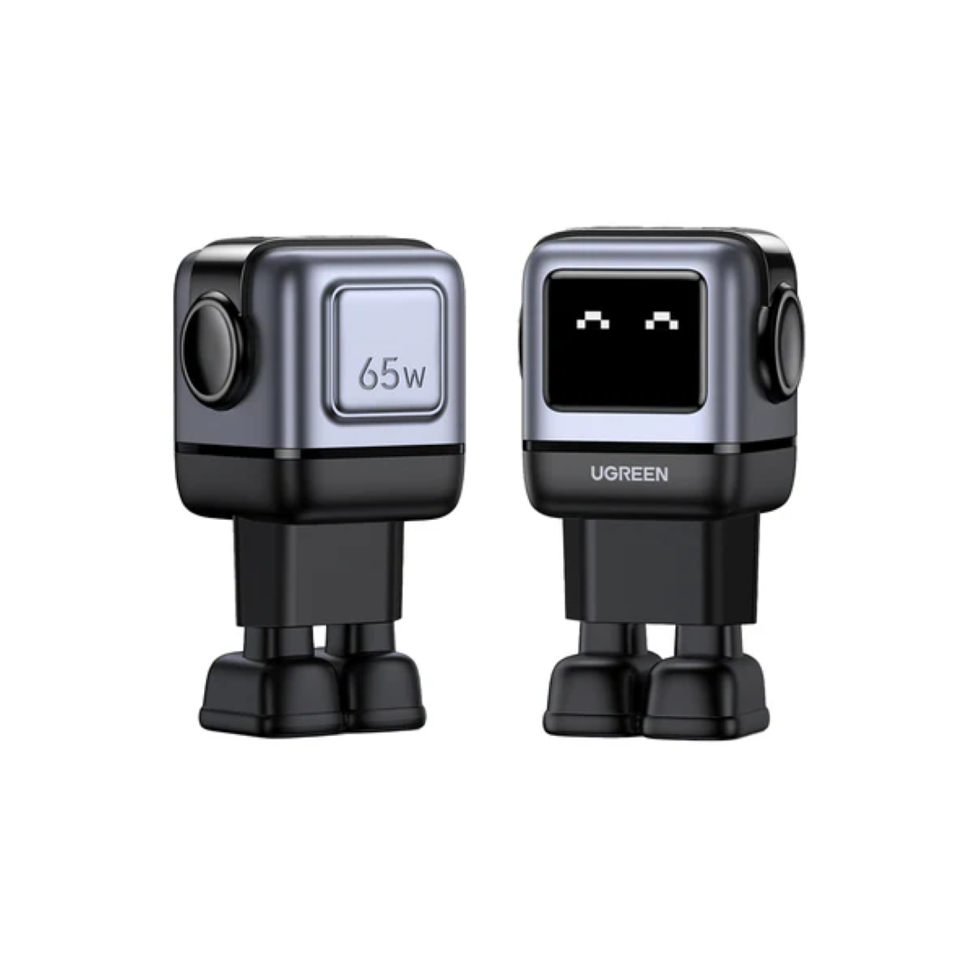 UGREEN Robot, 65W, 2x USB-C, USB-A, GaN, sivo crni-1