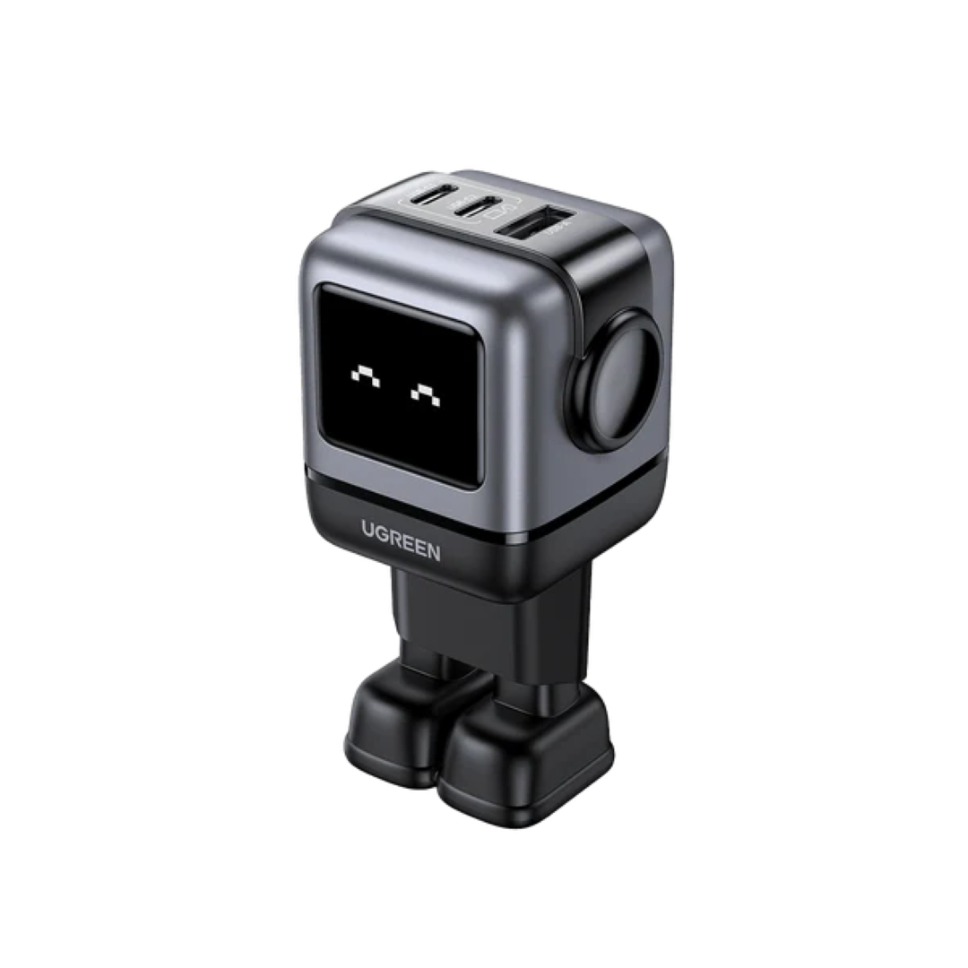 UGREEN Robot, 65W, 2x USB-C, USB-A, GaN, sivo crni-5