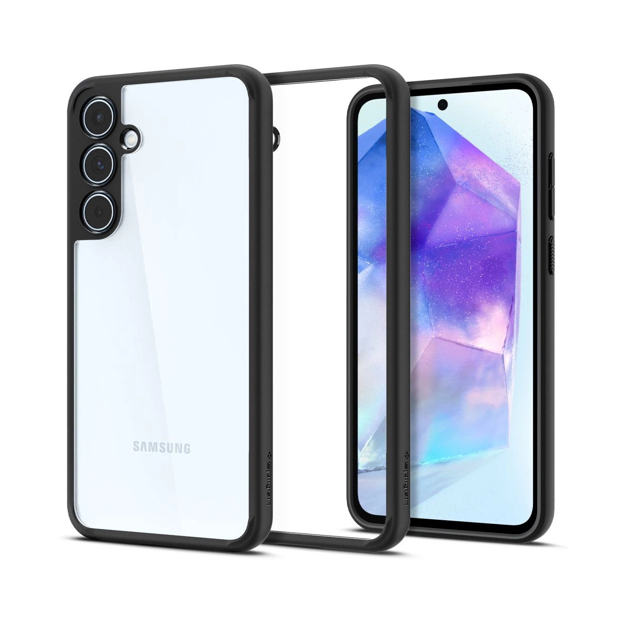 Maskica SPIGEN, za SAMSUNG Galaxy A55 5G, Ultra Hybrid, prozirna sa crnim okvirom-13
