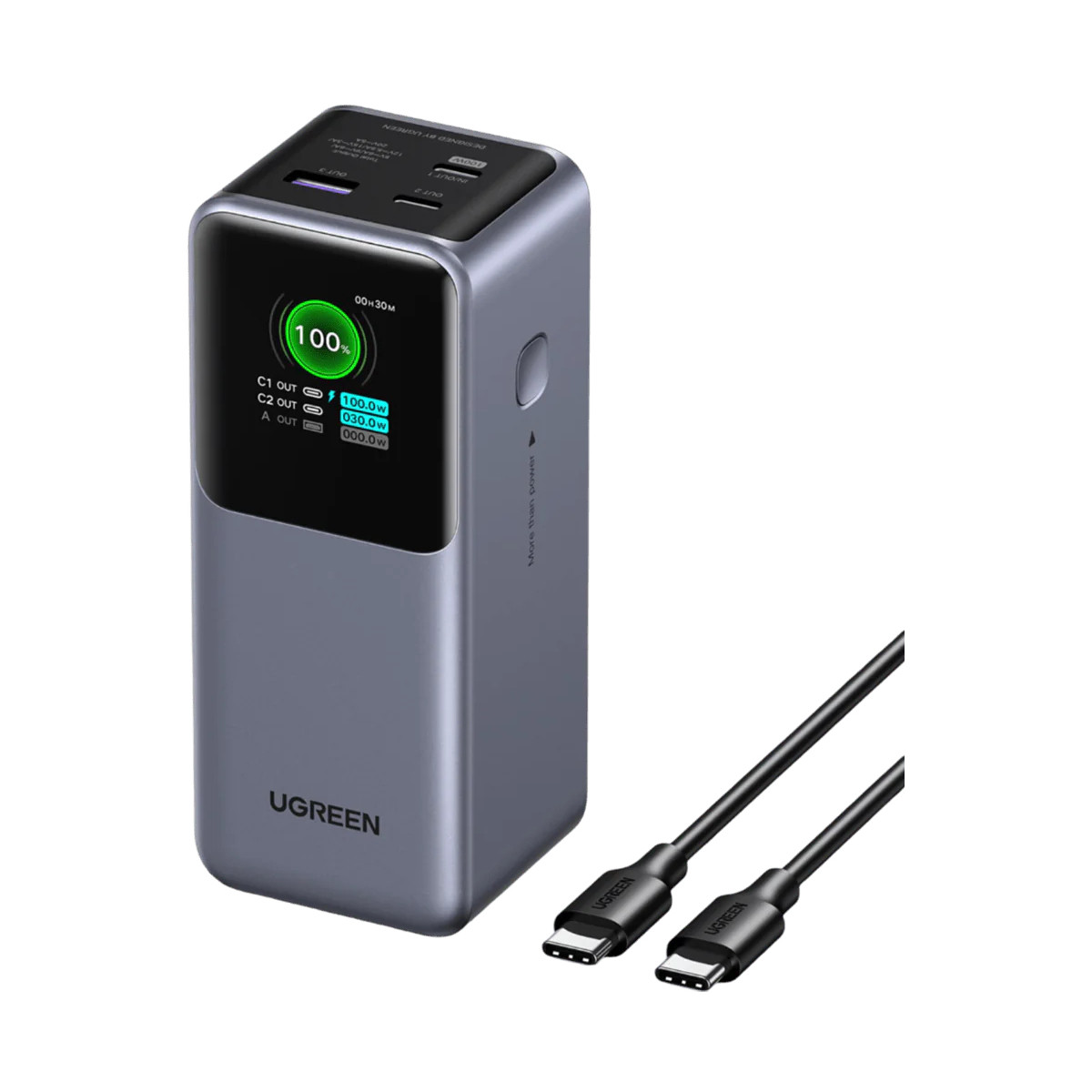 Prijenosno napajanje powerbank UGREEN 35525B, 25.000 mAh, Fast Charging, USB-C, Power Delivery 3.1 do 140W, sivi-16