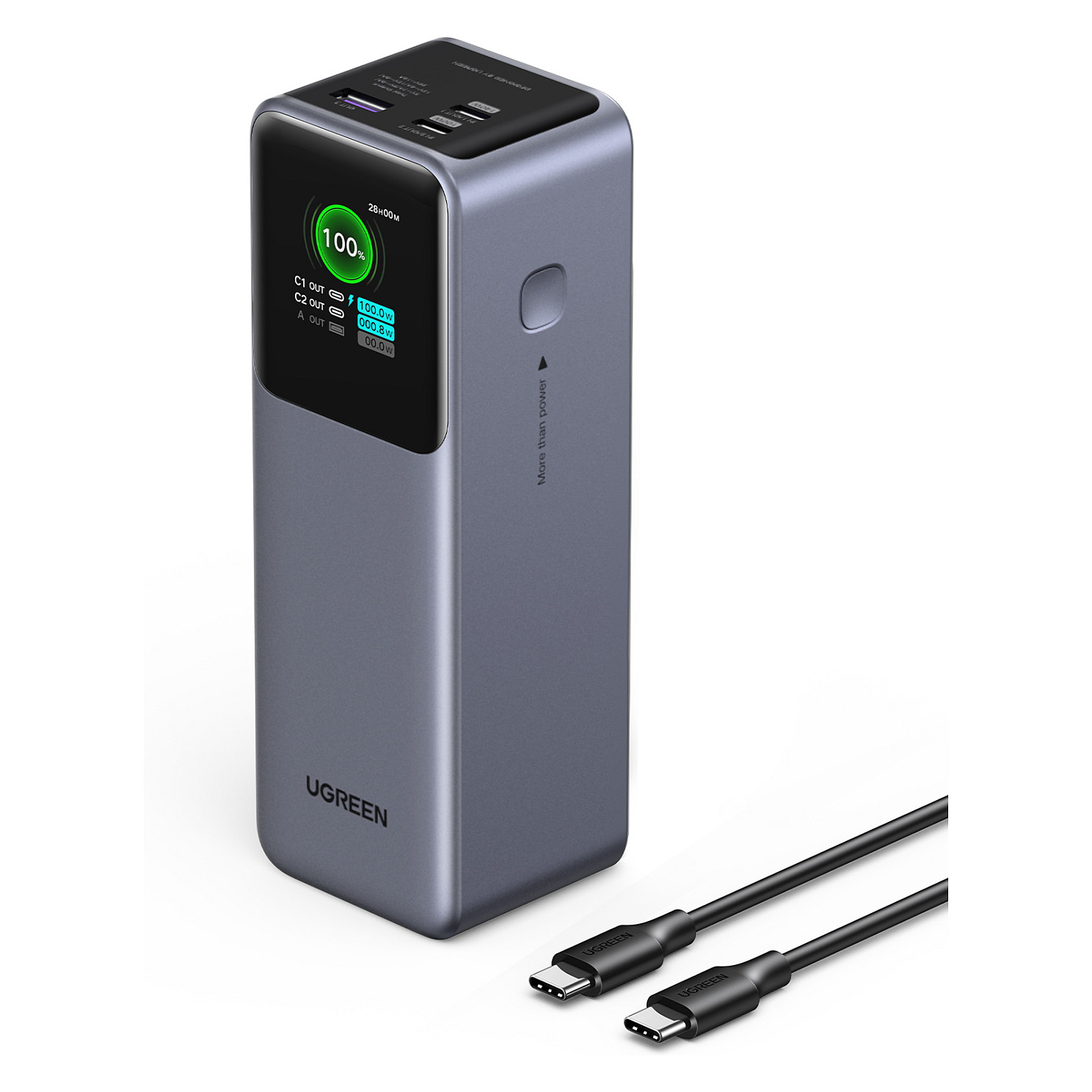 Prijenosno napajanje powerbank UGREEN 35525B, 25.000 mAh, Fast Charging, USB-C, Power Delivery 3.1 do 140W, sivi-28