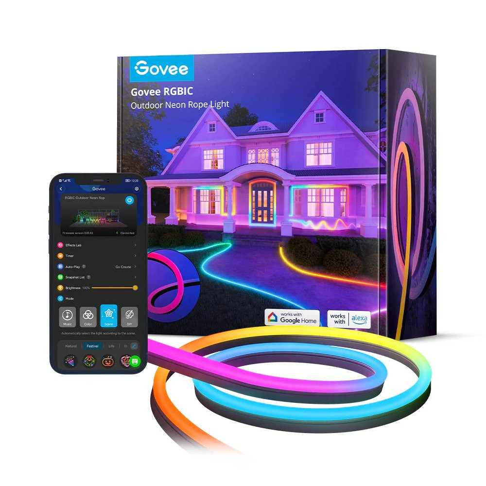 LED traka GOVEE NEON OUTDOOR ROPE LIGHT (10 m, RGBIC, Wi-Fi, Bluetooth, IP67)-1