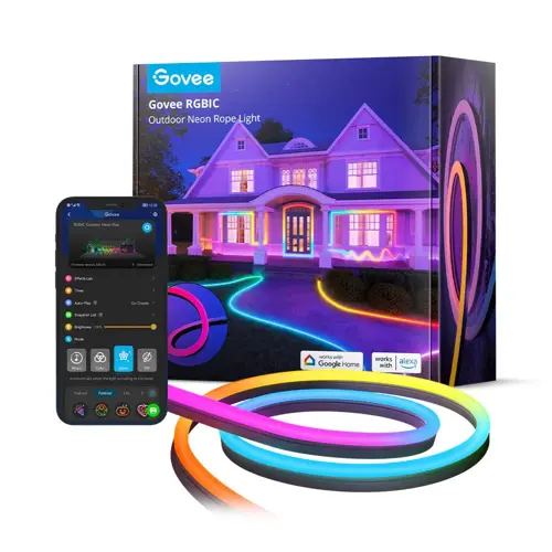 LED traka GOVEE NEON OUTDOOR ROPE LIGHT (10 m, RGBIC, Wi-Fi, Bluetooth, IP67)