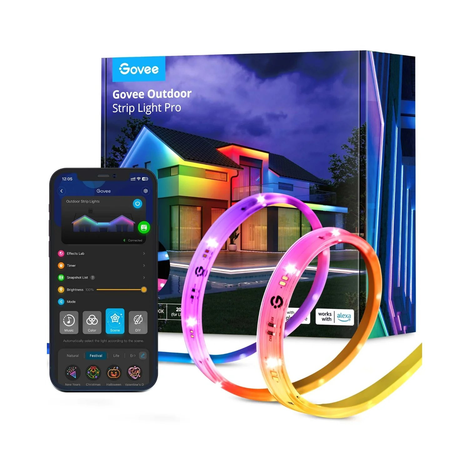 LED traka Govee Pro RGBICWW vanjska, Wi-Fi, Bluetooth, IP65, 10 m-0