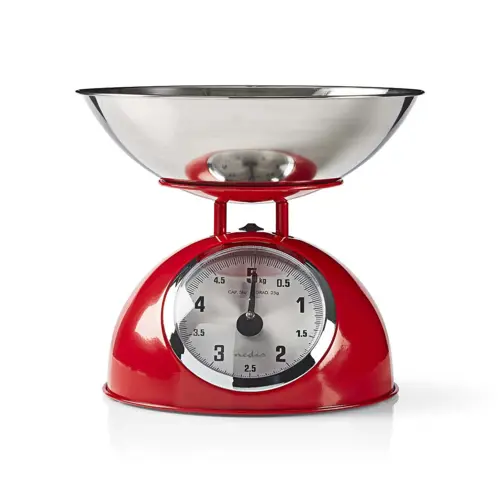 Kuhinjska vaga NEDIS KASC110RD, 5kg/25g, retro, crvena-0