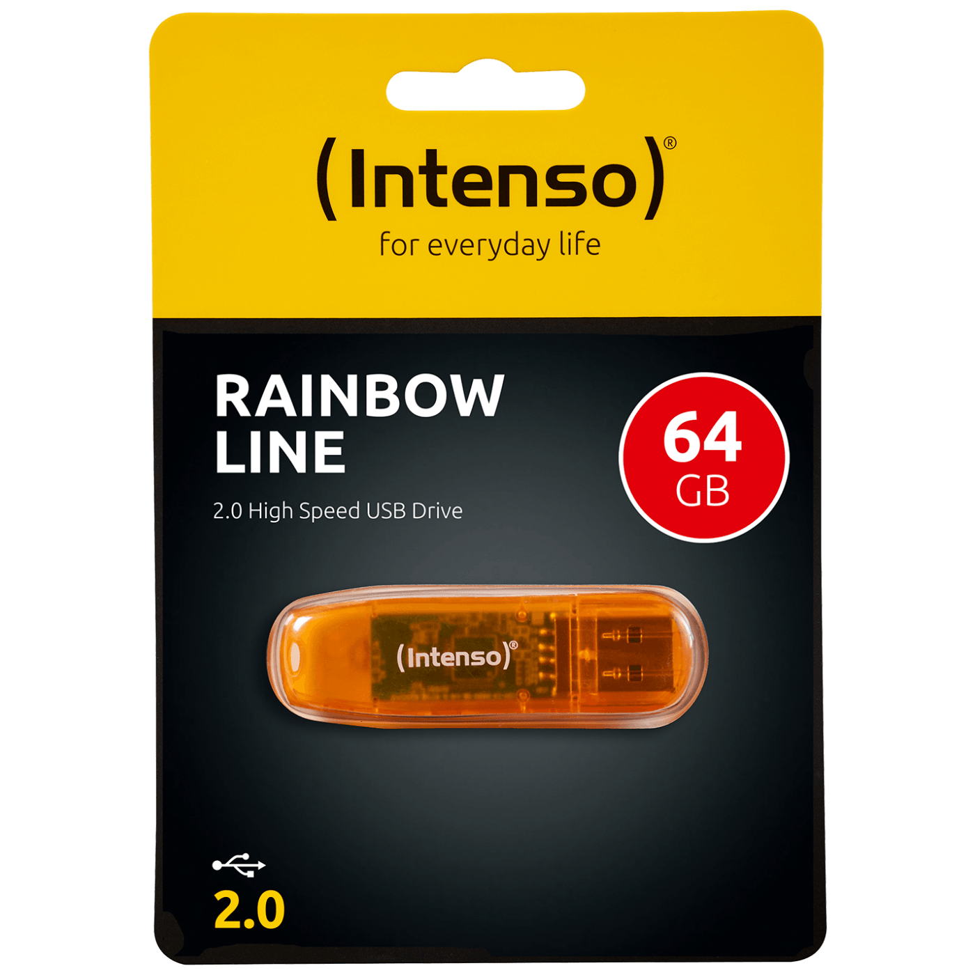 Memorijski stick INTENSO 64GB Rainbow Line (USB 2.0, narančasta)-0