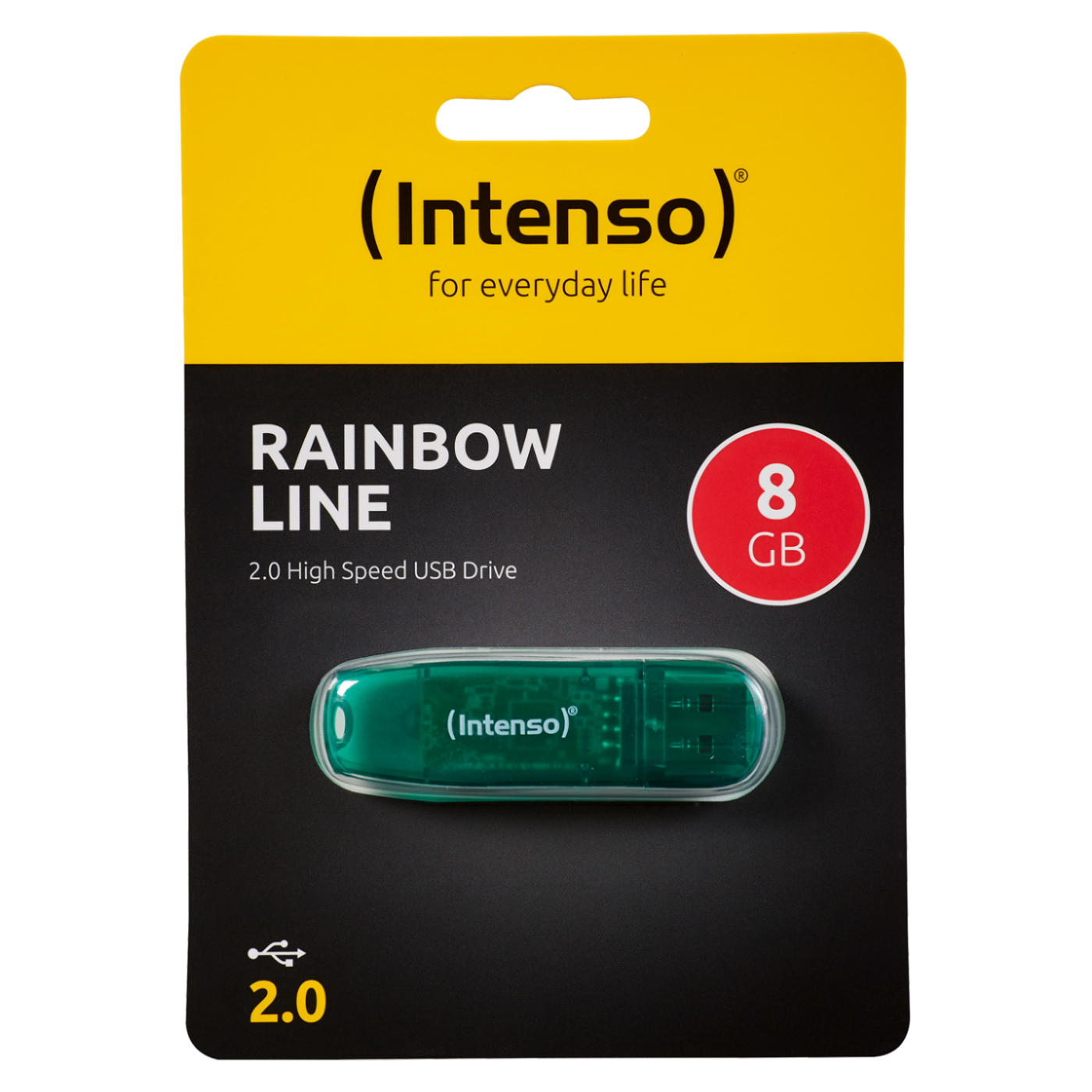 (Intenso) USB Flash drive 8GB Hi-Speed USB 2.0, Rainbow Line zeleni - USB2.0-8GB/Rainbow