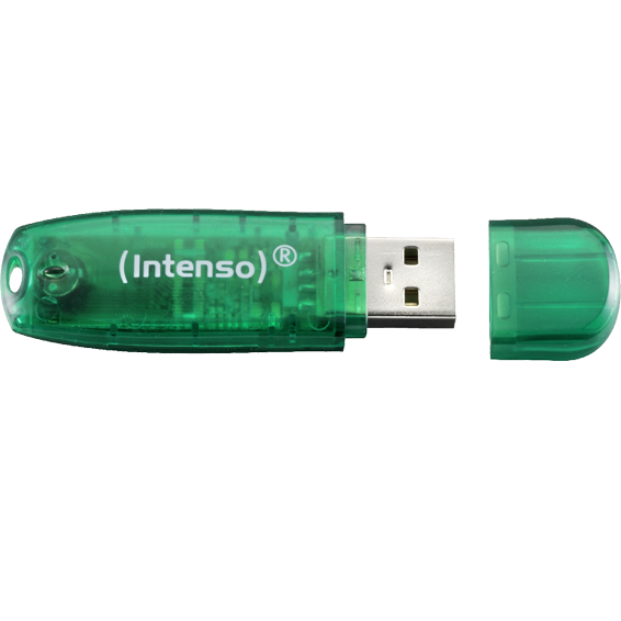 (Intenso) USB Flash drive 8GB Hi-Speed USB 2.0, Rainbow Line zeleni - USB2.0-8GB/Rainbow-1