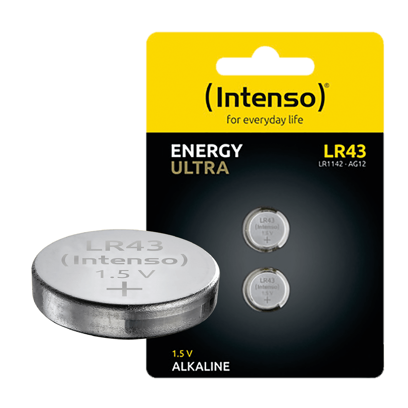 Baterija INTENSO LR43/2 (alkalna, 1,5 V, 85 mAh, dugmasta, blister 2 kom)-1