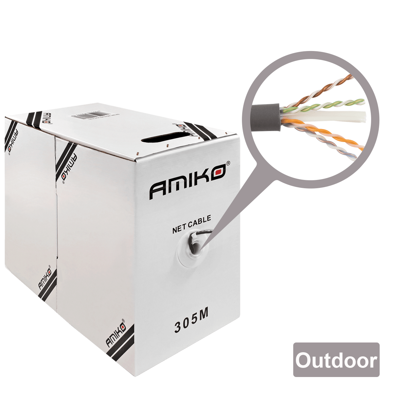 Amiko Mrežni FTP kabel, CAT5e, OutDoor, 305 met. - CAT5e FTP Outdoor 305m-0