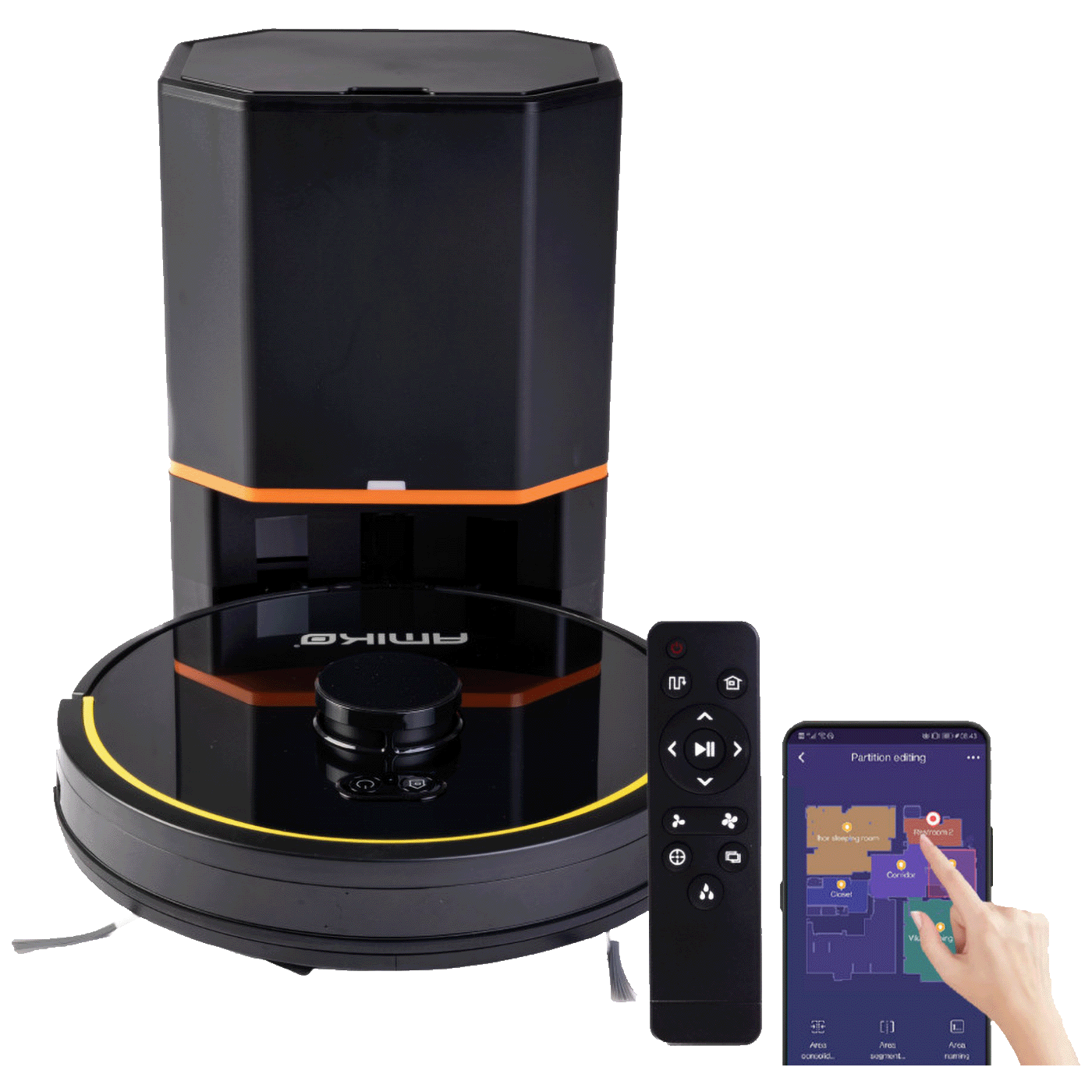 Robot usisavač AMIKO RV1000 (WiFi, UV sterilizacija, samopražnjenje, laserska navigacija, HEPA filter)-6