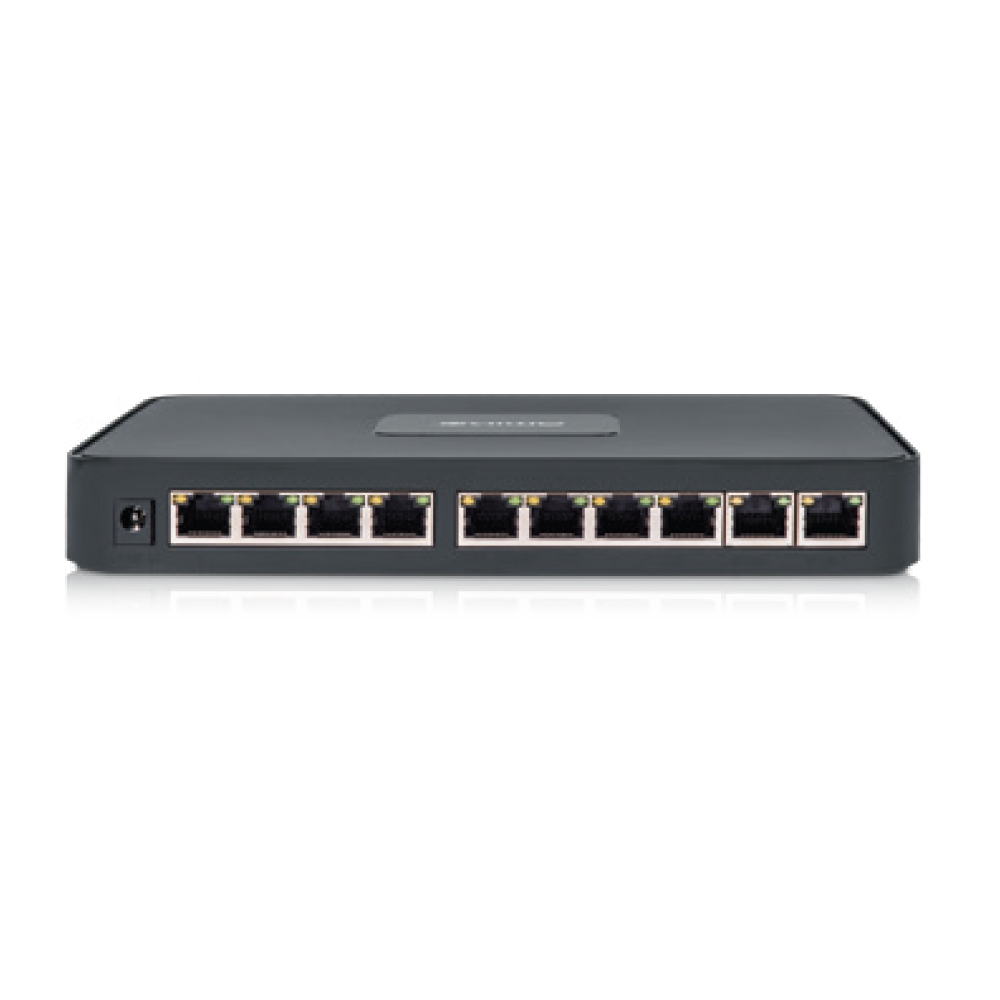 Amiko Home PoE mrežni switch (10 port RJ-45, 8 PoE, 2 mrežna porta, napajanje 180-240AC / DC48V / 100W, rack ugradnja)