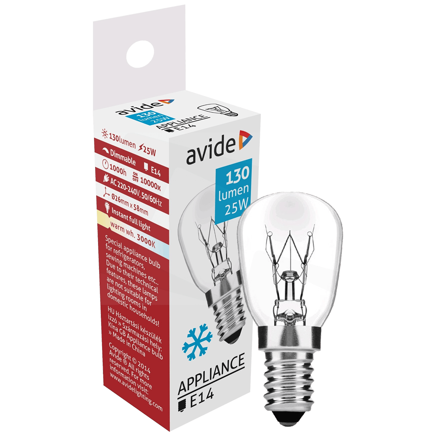 Avide Sijalica za hladnjak, LED 25W, E14, 3000K, IP20 - Cooling Bulb 25W E14-0