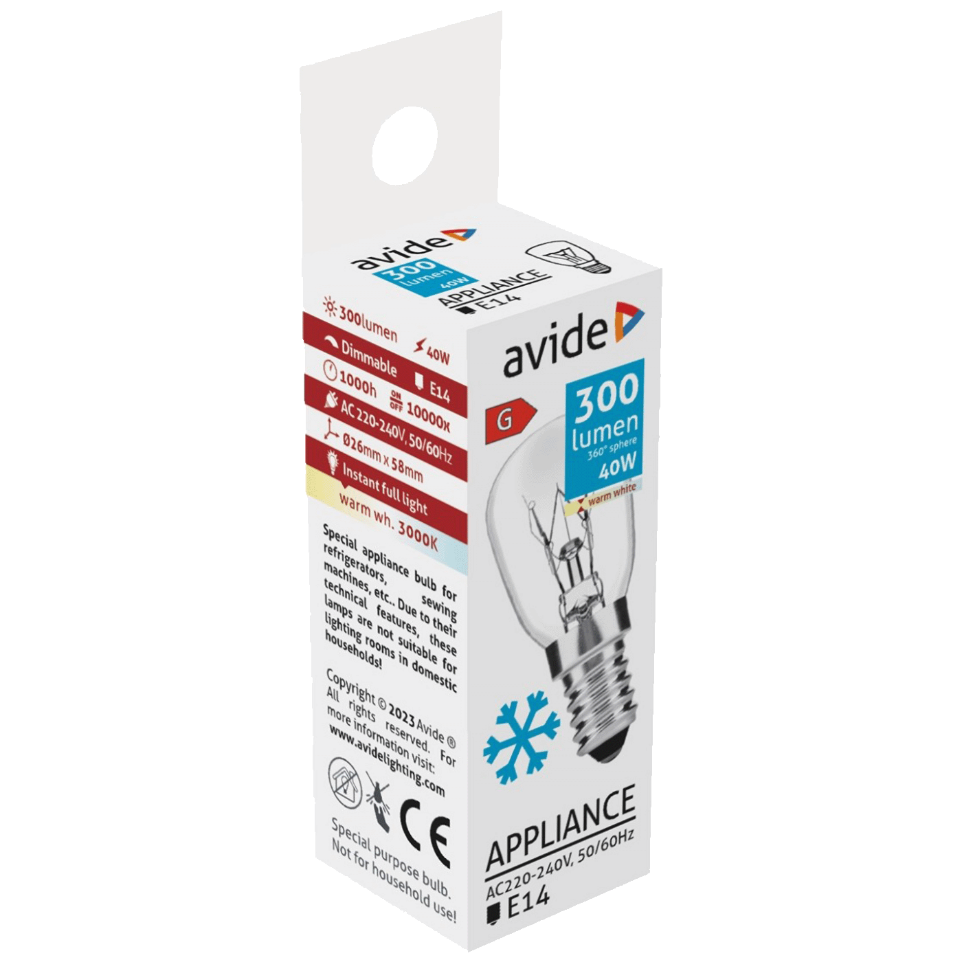 Avide Žarulja za hladnjak, LED 40W, E14, 3000K - Cooling Bulb 40W E14-1
