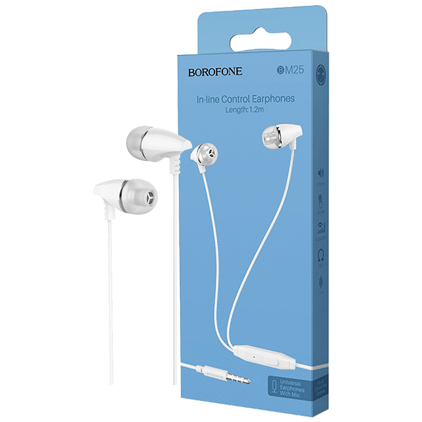 Slušalice sa mikrofonom BOROFONE 3.5 mm,dužina kabela 1.2 met,bijela - BM25 Sound edge-0