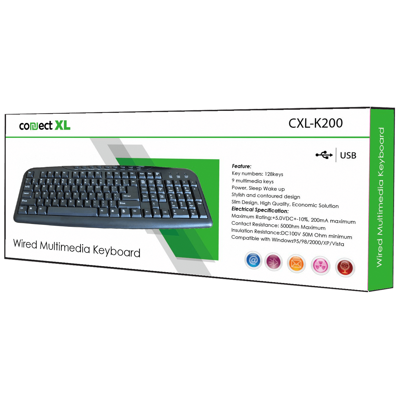 Tipkovnica CONNECT XL CXL-K200 (membranska crna)-1