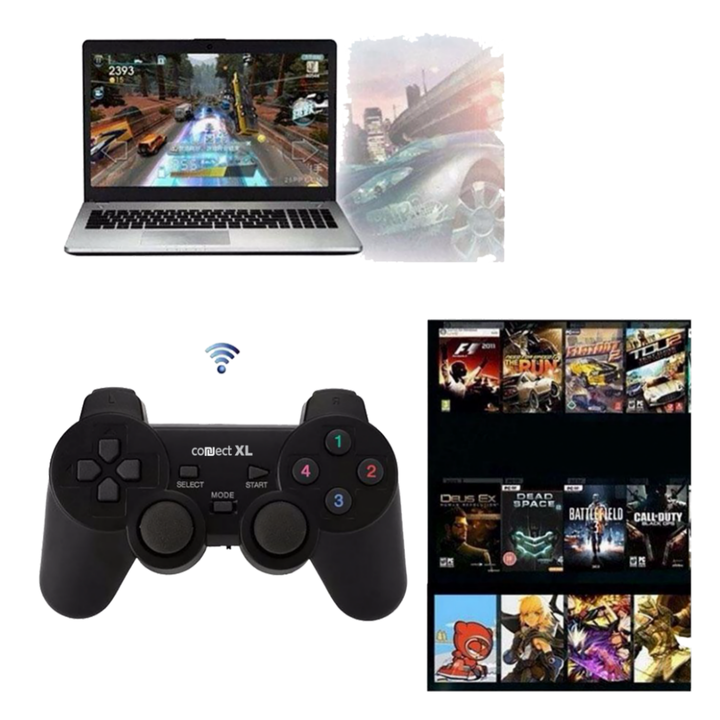 Gamepad CONNECT XL CXL-WG500 bežični, 5u1, PC i PS1/2/3, 2,4GHz-4
