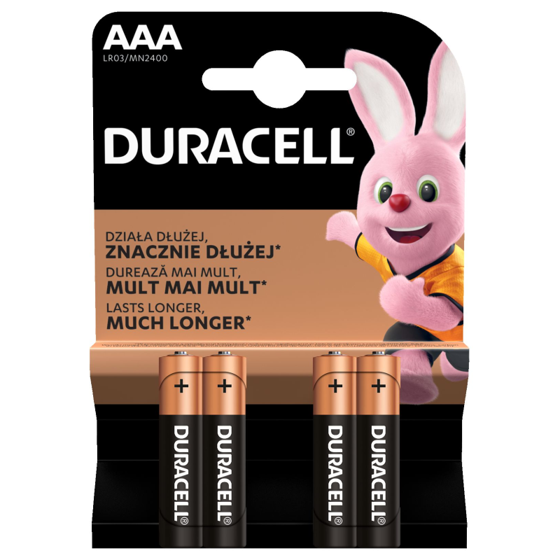 Baterija DURACELL Mignon AAA B4 (alkalna, AA, 1,5 V, blister 4 kom.)-1